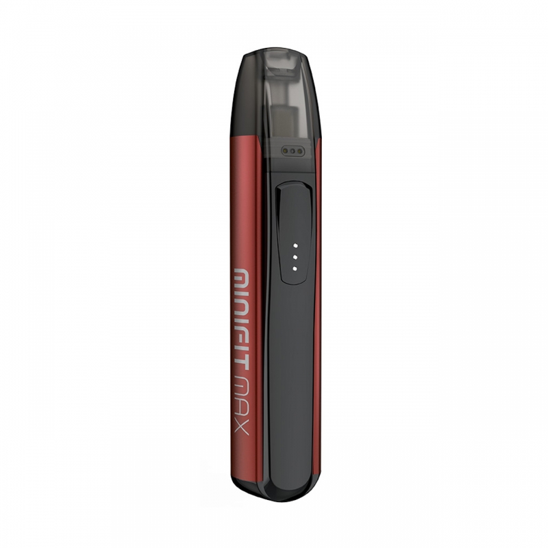 Justfog Minifit Max Pod Mod kırmızı-siyah, ateşleme tuşlu elektronik sigara.