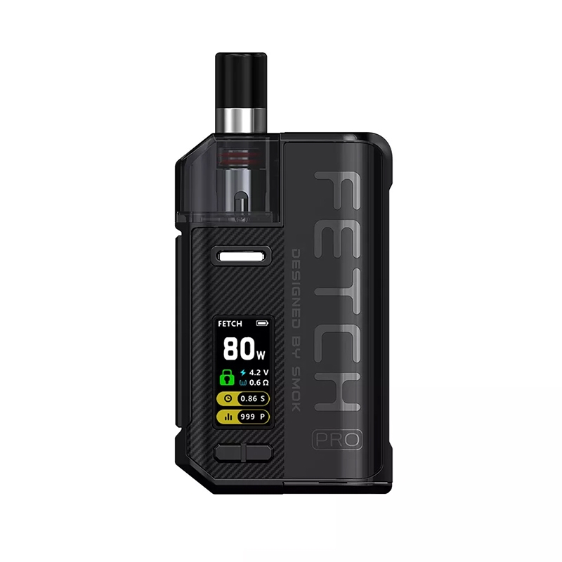 Smok Fetch Pro Pod Mod 80W Siyah Karbon Fiber Dijital Ekran