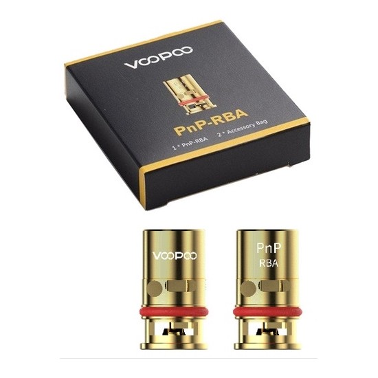 Voopoo PnP-RBA Coil altın renkli, yeniden sarılabilir yedek kartuş kutusu.