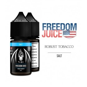 Halo Freedom Juice Salt Likit 30ml, Robust Tobacco aromalı, siyah şişe.