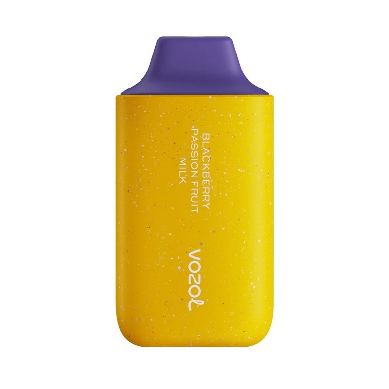 Vozol Star 6000 Blackberry Passion Fruit Milk tek kullanımlık pod, sarı.