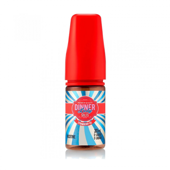 Dinner Lady Strawberry Ice Salt Likit 30ML, kırmızı kapaklı e-likit