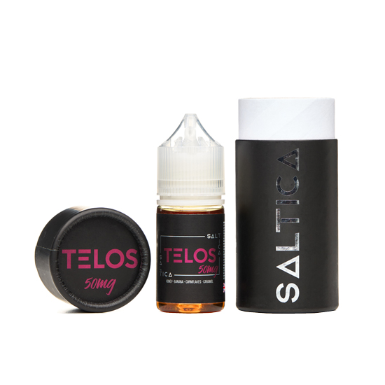 Saltica Telos 50mg Salt Likit: Bal, Muz, Mısır Gevrekli Karamel Aromalı