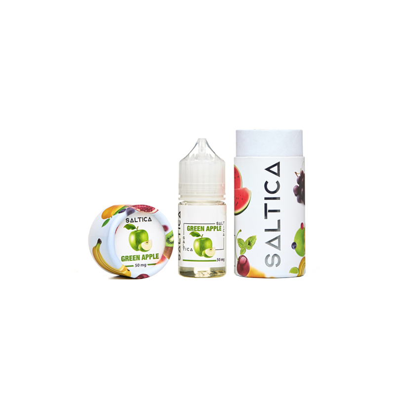 Saltica Green Apple Salt Likit 30ml şişe ve kutu ambalajlı