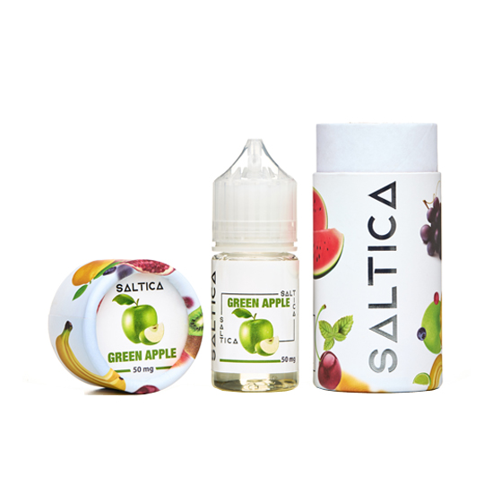 Saltica Green Apple Salt Likit 30ml şişe ve kutu ambalajlı