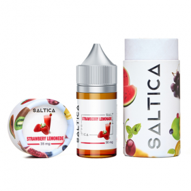 Saltica Strawberry Lemonade Salt Likit şişe ve kutu seti, meyve temalı
