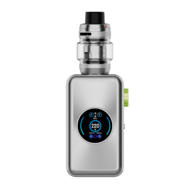 Vaporesso Gen Max Kit gümüş renkli, yüksek wattlı elektronik sigara.