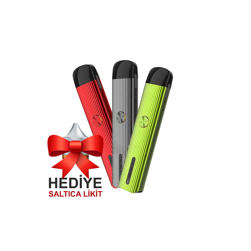 Uwell Caliburn G Pod Mod kırmızı, gri ve yeşil renk seçenekleri hediye likitli