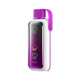 Vozol Star 20000 Juicy Peach Ice mor-beyaz dijital ekranlı tek kullanımlık vape.
