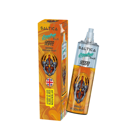 Saltica Cyberpunk 12000 Mango Passion Fruit tek kullanımlık elektronik sigara.