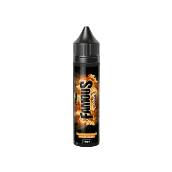 E-Liquid France Famous Likit, tütün, bisküvi, vanilya aromalı likit şişesi.