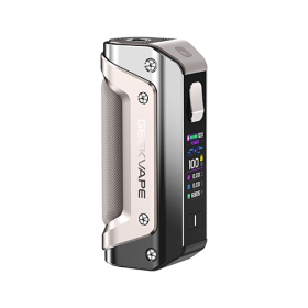 Geekvape Aegis Solo 3 Mod gümüş ve siyah renkli, sağlam, tek pilli elektronik sigara.