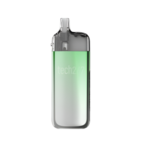 Smok Tech247 Pod Mod, yeşil/gümüş renkli, şık ve kompakt elektronik sigara.