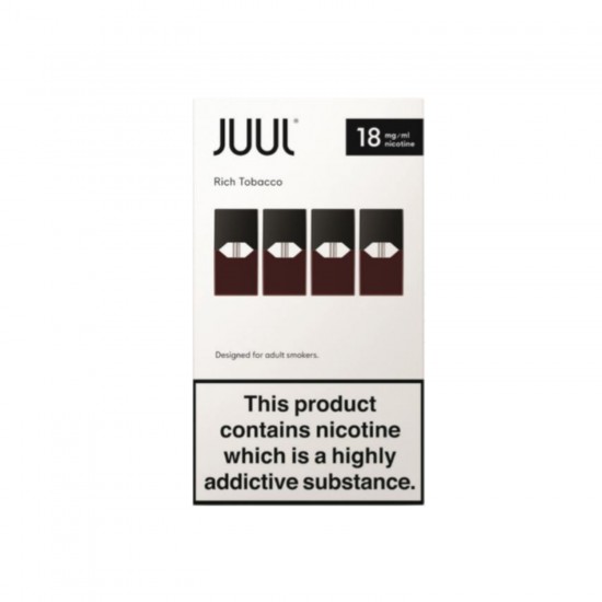 Juul Rich Tobacco 18mg/ml Pod Kartuş Paketi, Kahverengi Likit
